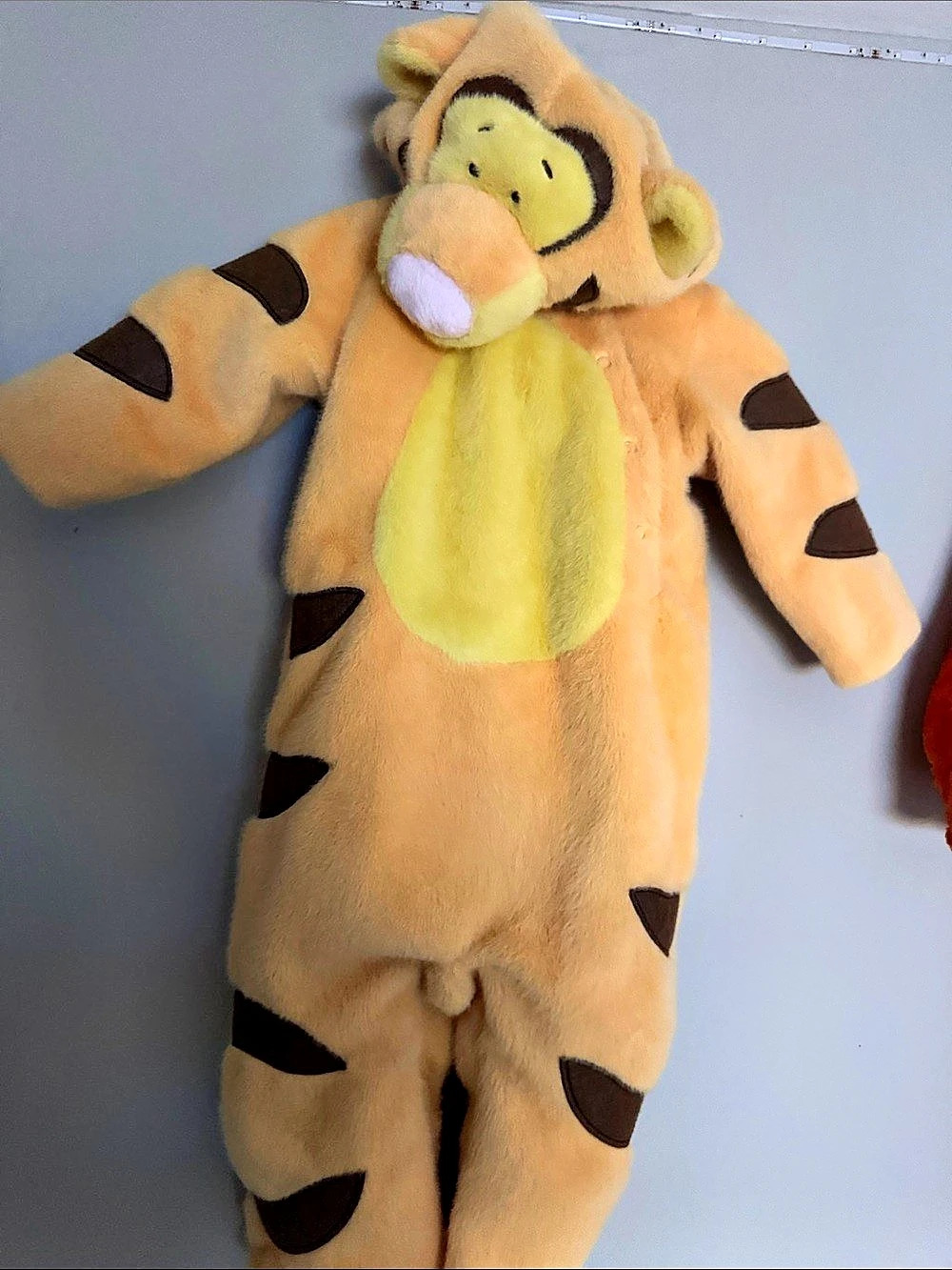 Disney Winnie the Pooh Hooded Footie Orange & Yellow Baby 12-24M